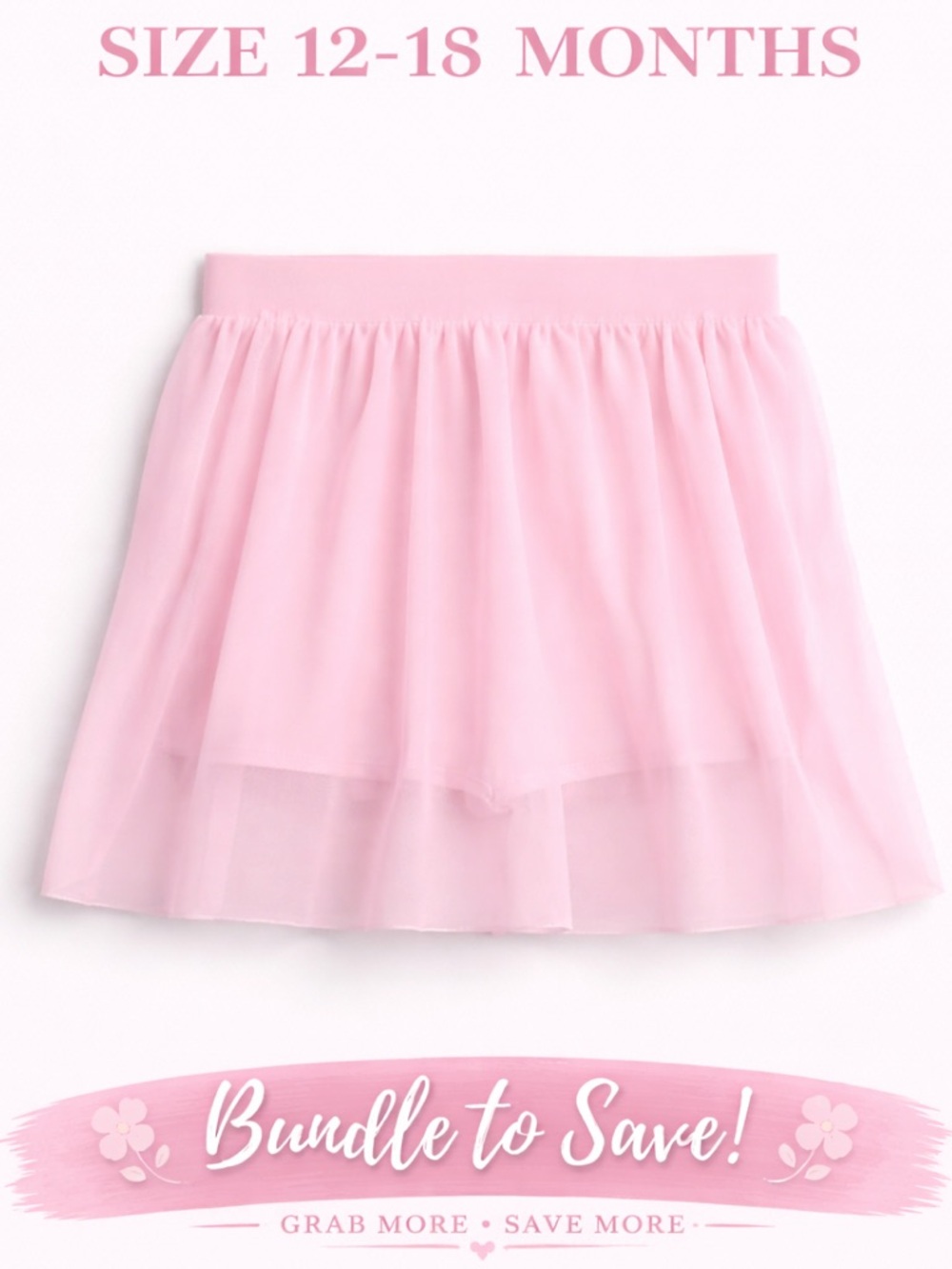 NWT babyGap Mesh Skort 12–18 Months Pink Pull-On Skirt Shorts 💕